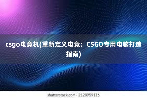 csgo电竞机(重新定义电竞：CSGO专用电脑打造指南)