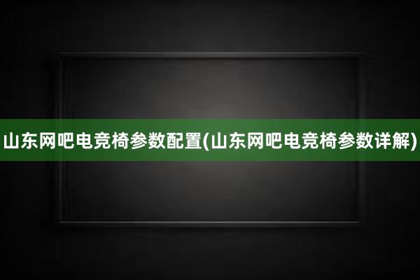 山东网吧电竞椅参数配置(山东网吧电竞椅参数详解)