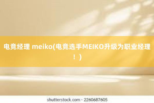 电竞经理 meiko(电竞选手MEIKO升级为职业经理！)