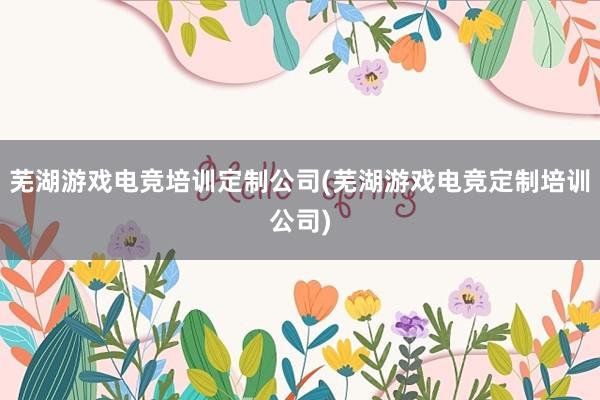 芜湖游戏电竞培训定制公司(芜湖游戏电竞定制培训公司)