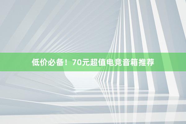 低价必备！70元超值电竞音箱推荐