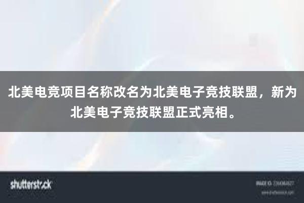 北美电竞项目名称改名为北美电子竞技联盟，新为北美电子竞技联盟正式亮相。