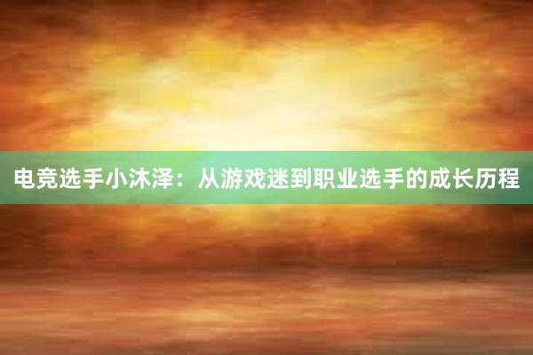 电竞选手小沐泽：从游戏迷到职业选手的成长历程