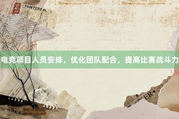 电竞项目人员安排，优化团队配合，提高比赛战斗力